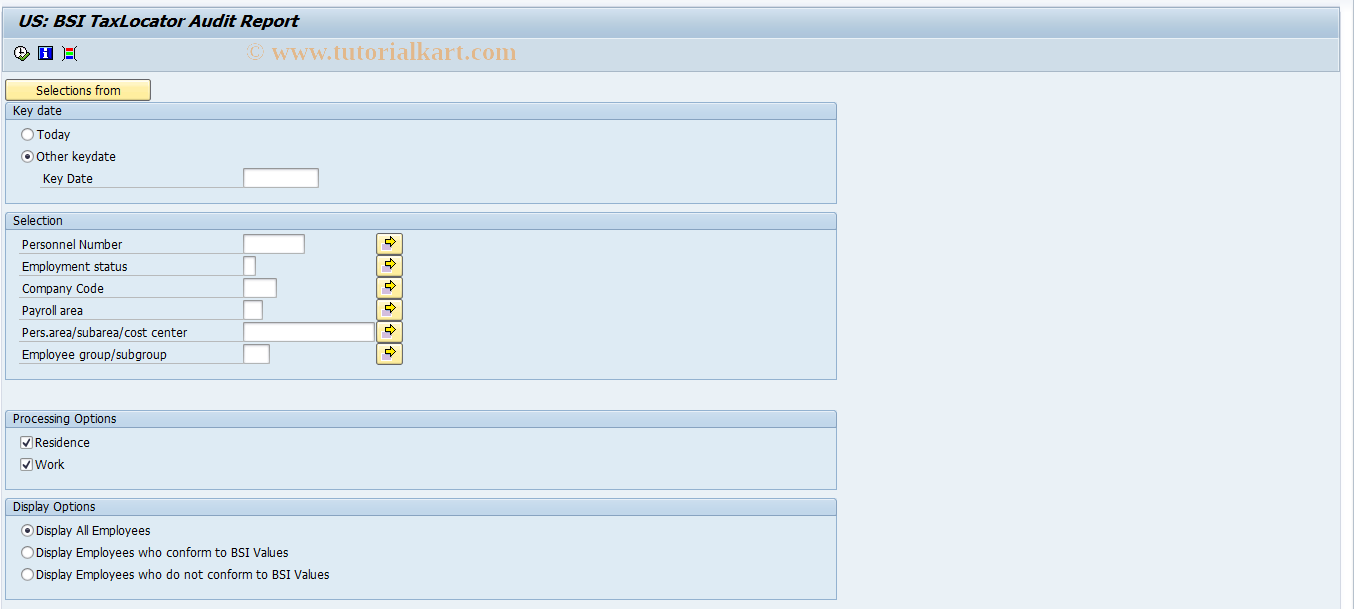 SAP TCode PC00_M10_TXL_AUD - US: BSI TaxLocator Audit Report