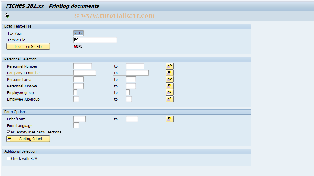 SAP TCode PC00_M12_BOWA_PD - FICHES 281.xx - Printing documents