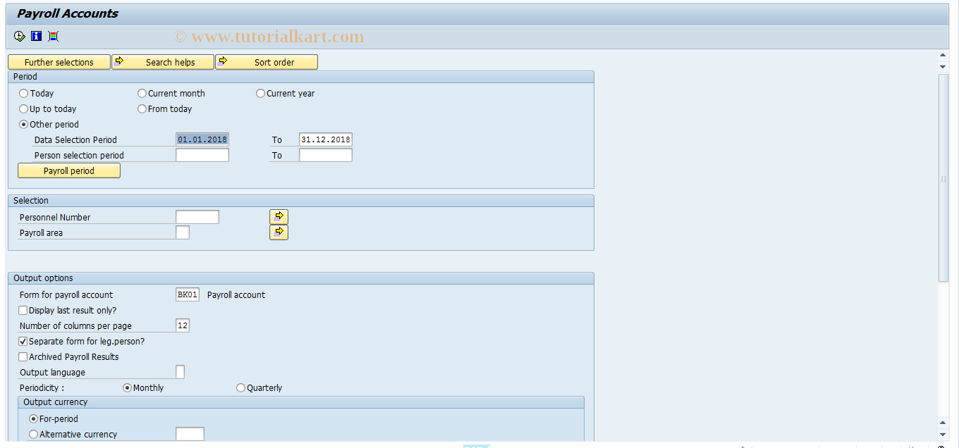 SAP TCode PC00_M12_CKTO - Payroll Account