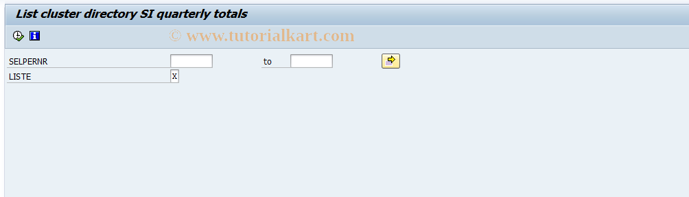 SAP TCode PC00_M12_CLSTCW - List cluster dir. SI quart. totals