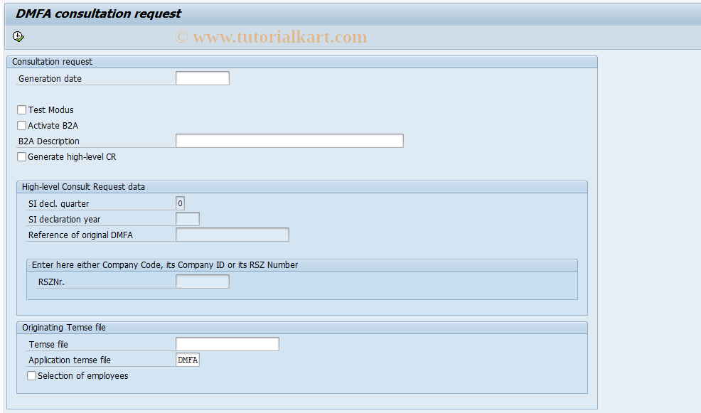 SAP TCode PC00_M12_DMFA_CR - DMFA consultation request