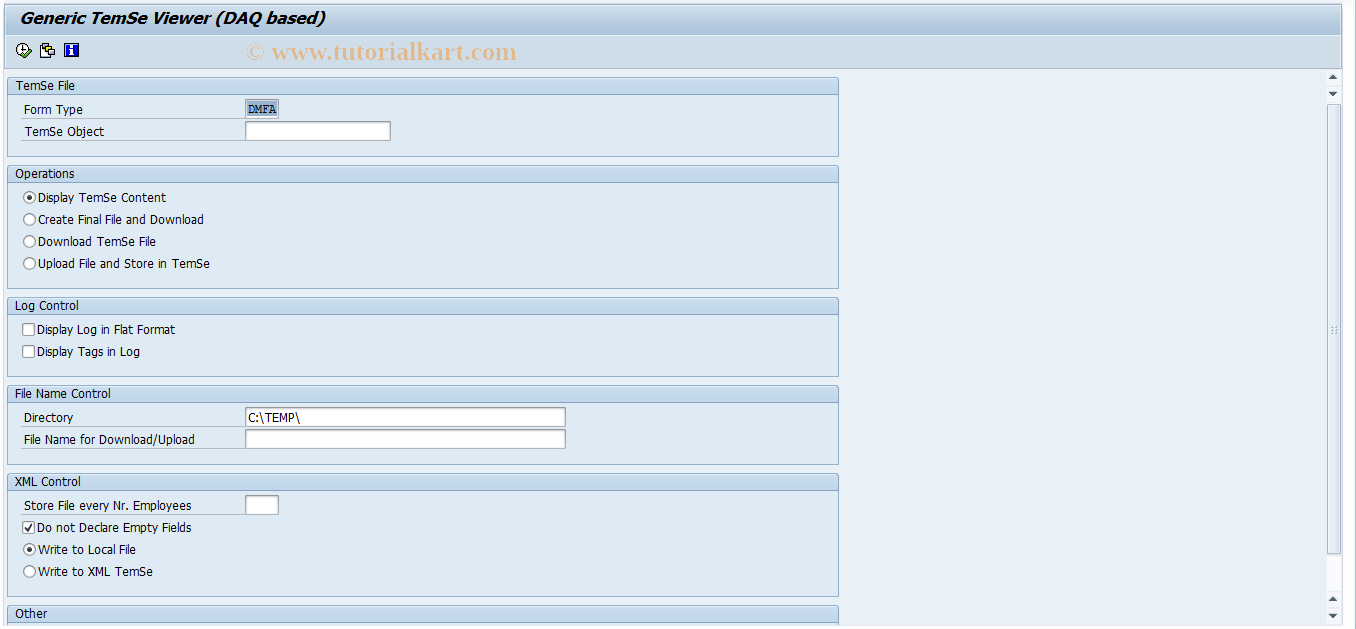 SAP TCode PC00_M12_DMFA_MG - Manage DMFA Temse Files