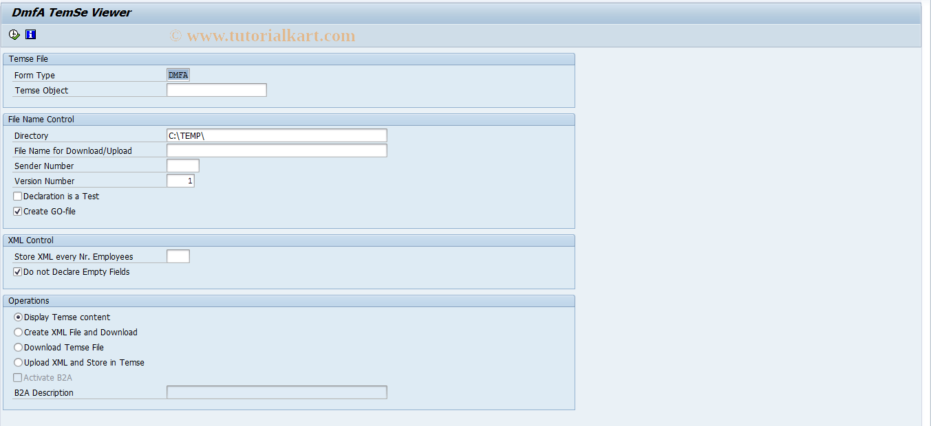 SAP TCode PC00_M12_DMFA_MG_OLD - Manage DMFA Temse Files