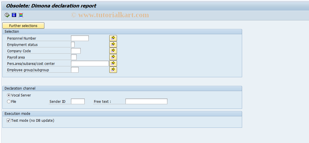 SAP TCode PC00_M12_DMNFILEGEN - DImona declaration generation report