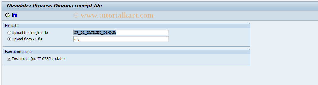 SAP TCode PC00_M12_DMNRCPTFILE - Receipt file processing