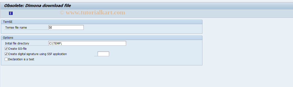 SAP TCode PC00_M12_DMNSIGNDECL - Digital Signature