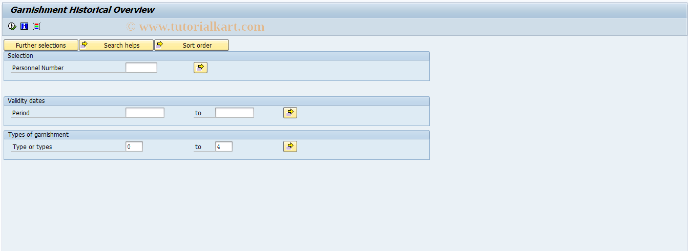 SAP TCode PC00_M12_GARN - Garnishment history