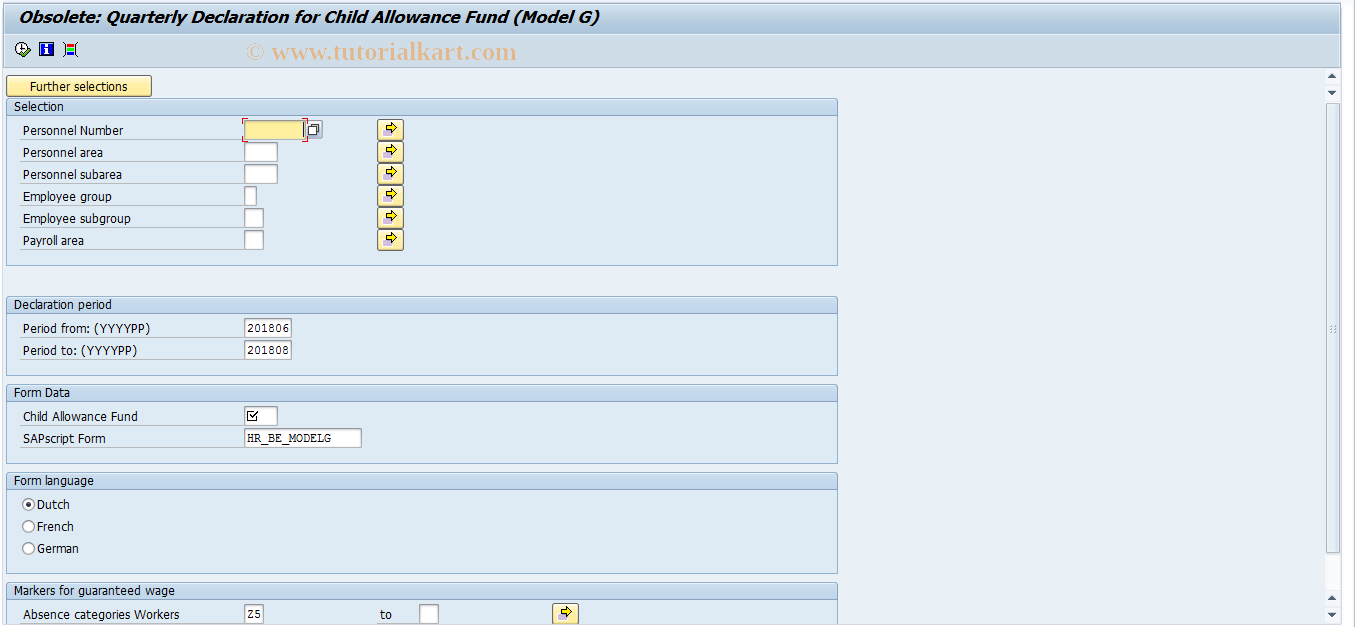 SAP TCode PC00_M12_MODELGPRINT - Printing of the Model G form(s)