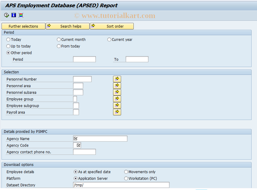 SAP TCode PC00_M13_APSED - APSED Report