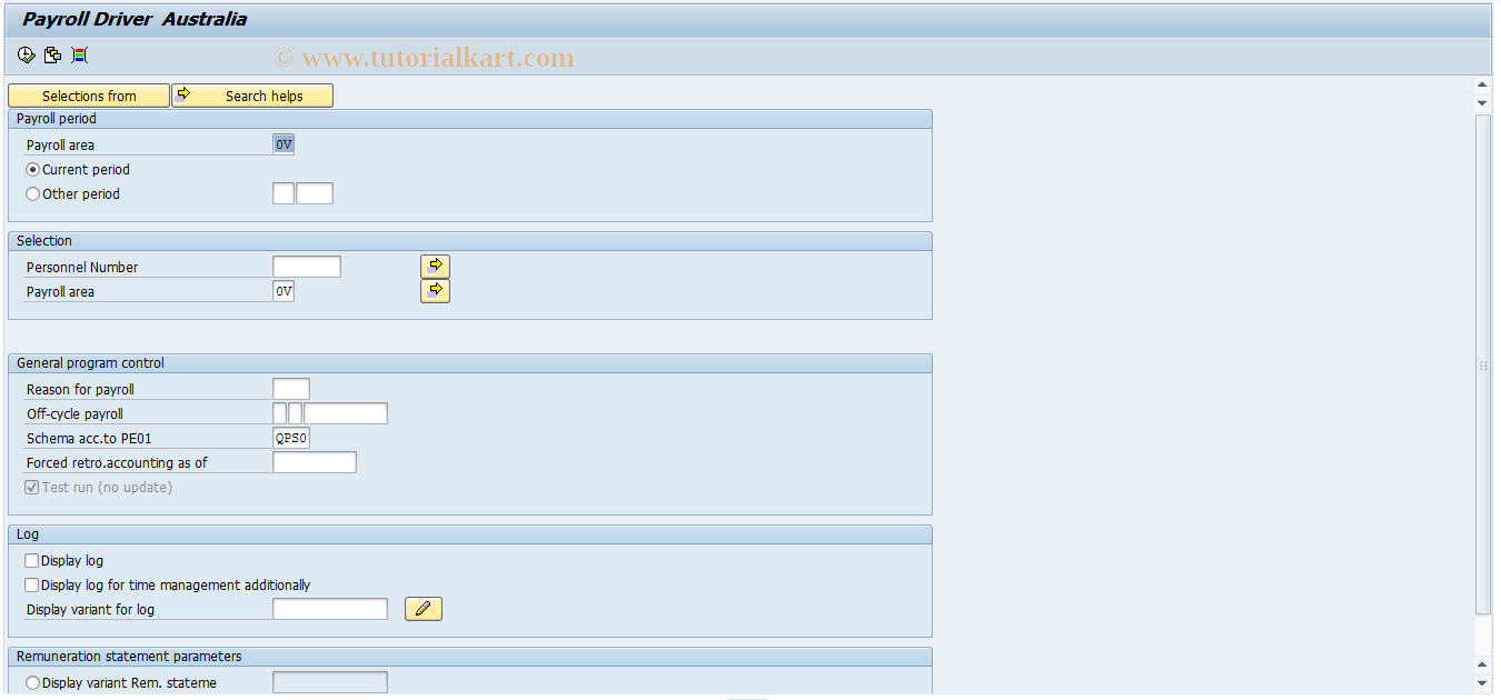 SAP TCode PC00_M13_CALC_SIMU - Simulation payroll accounting 13