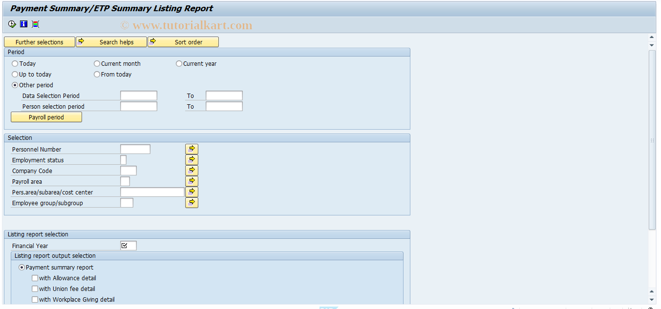 SAP TCode PC00_M13_LP01 - Payment summary listing 2001/2002
