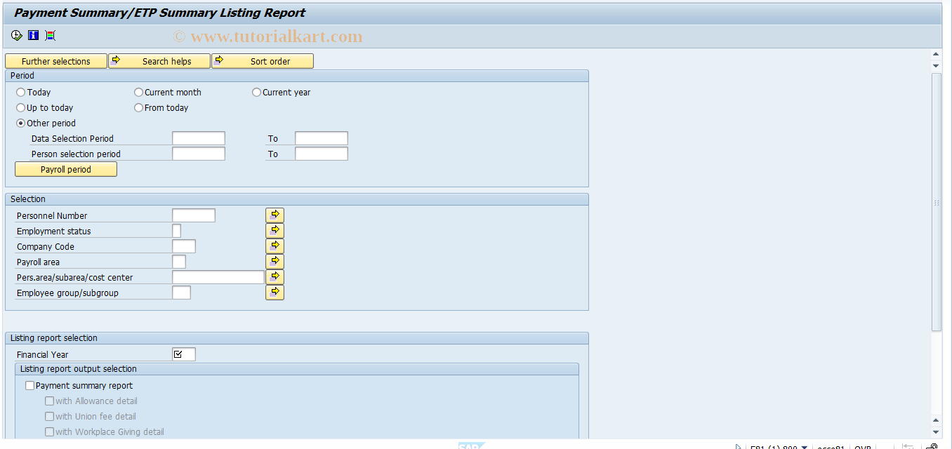 SAP TCode PC00_M13_PSLST - Payment summary listing report