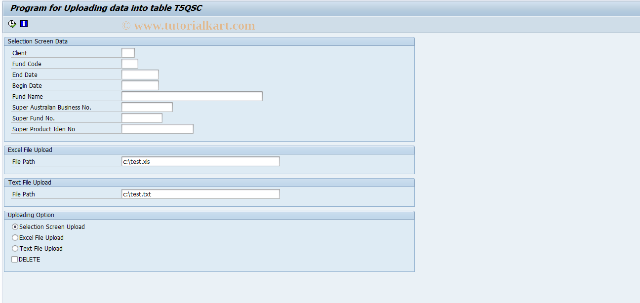 SAP TCode PC00_M13_SWCQ - SuperWork Choice Creation