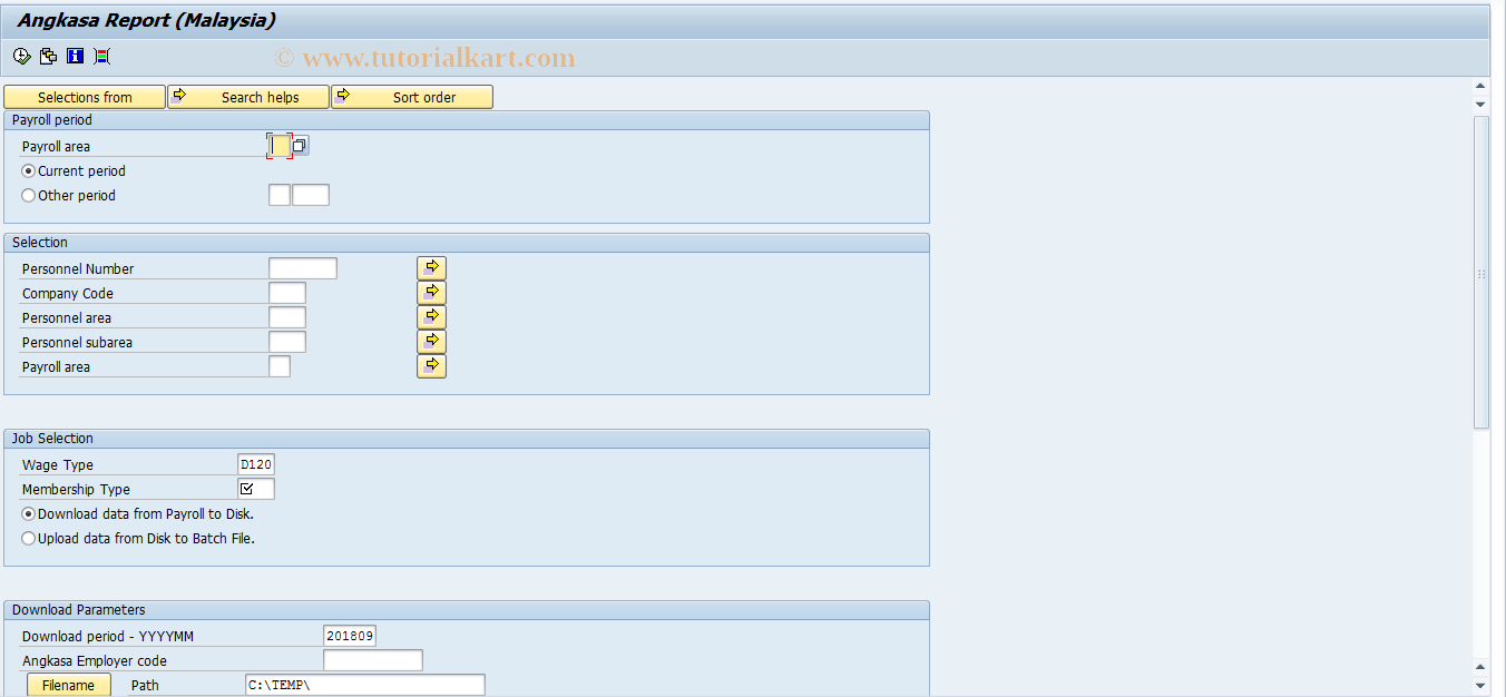 SAP TCode PC00_M14_CANG - Run Report for Angkasa