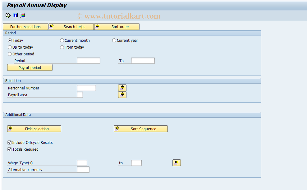 SAP TCode PC00_M14_CANN - Display Annual Payroll Results