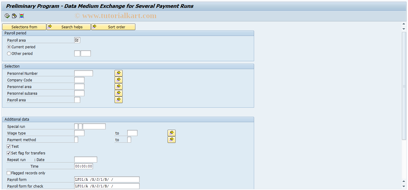 SAP TCode PC00_M14_CDTC - Prepare Bank Transfer