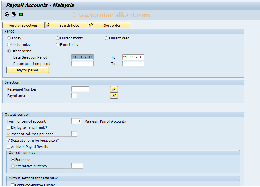 SAP TCode PC00_M14_CKTO - Display Payroll Account