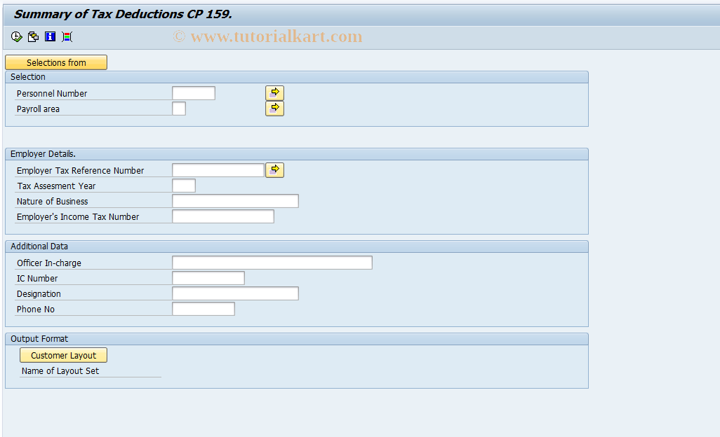 SAP TCode PC00_M14_CT59 - Run Tax Deduction Report for CP159