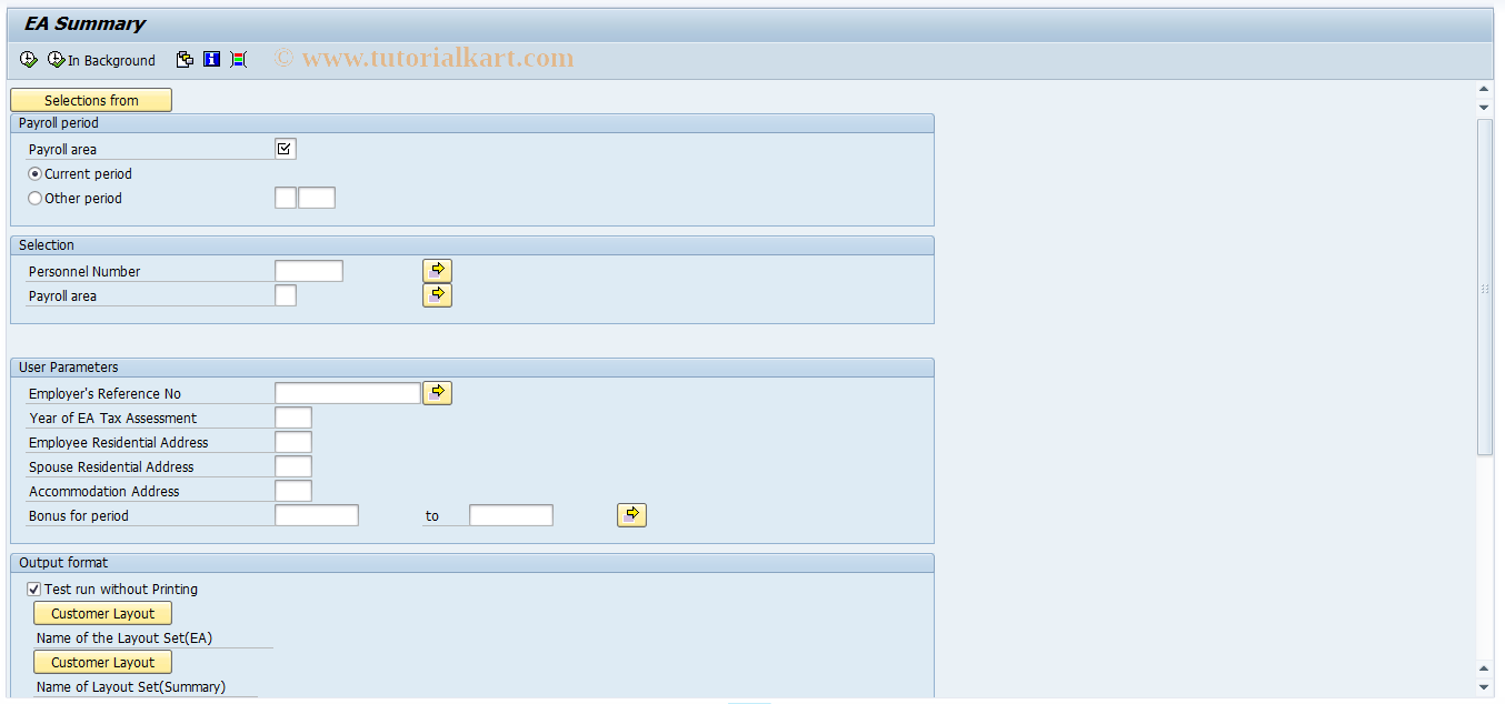 SAP TCode PC00_M14_CTEA - Print EA Form