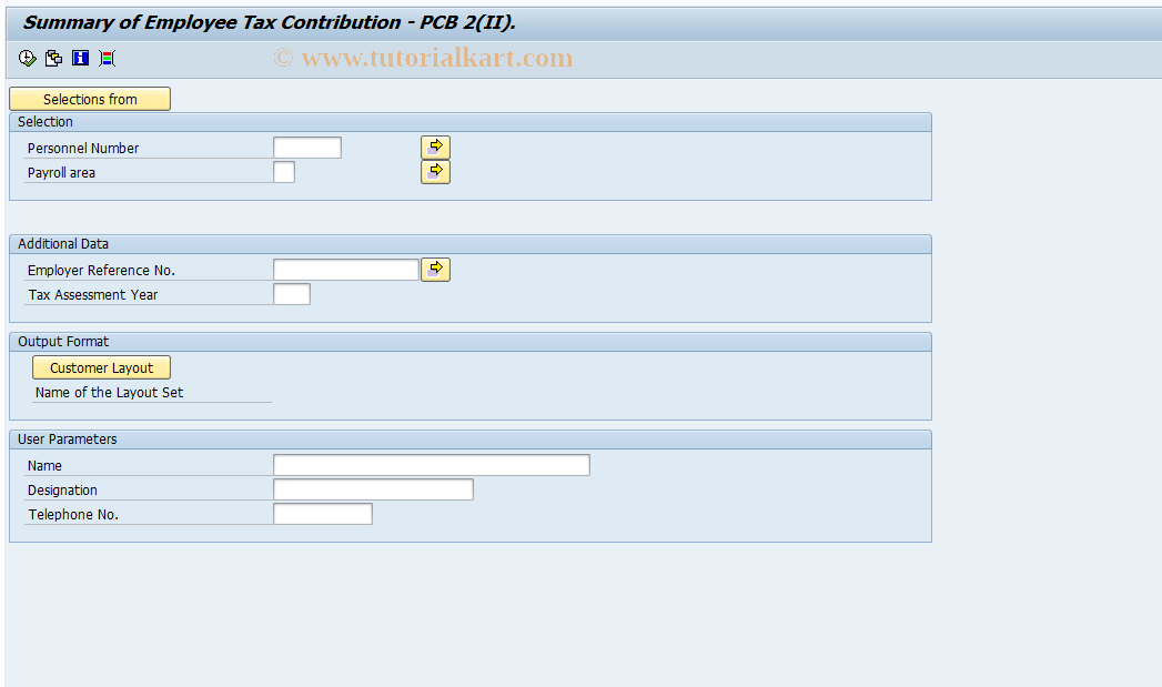 SAP TCode PC00_M14_CTP2 - Run Employee Tax Report for PCB2