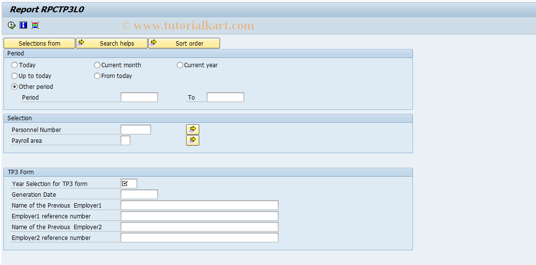 SAP TCode PC00_M14_CTP3 - TP3 Report