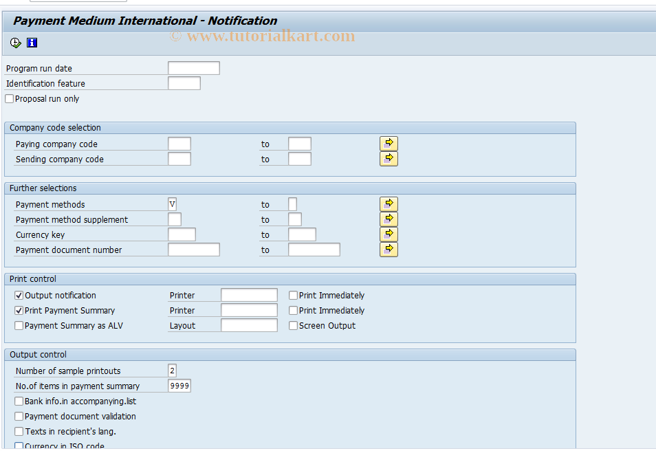 SAP TCode PC00_M14_FFOD - Create DME (Print Payment advice)