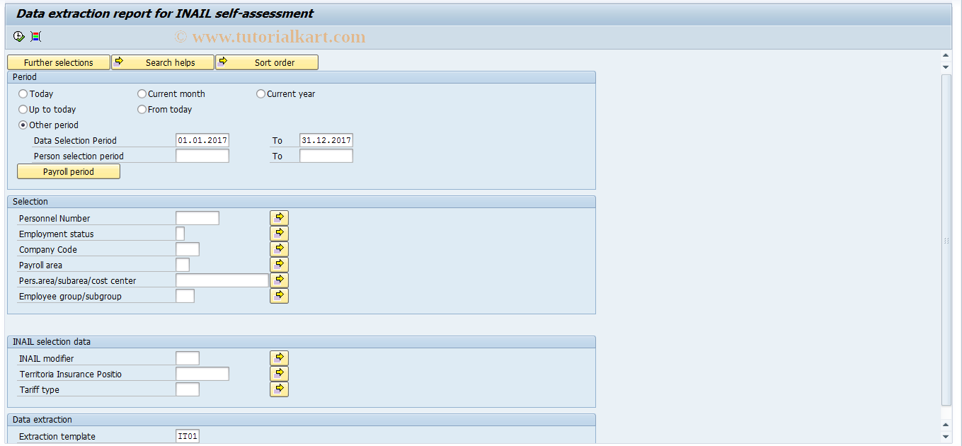 SAP TCode PC00_M15_INAIL - INAIL Autoliquidazione