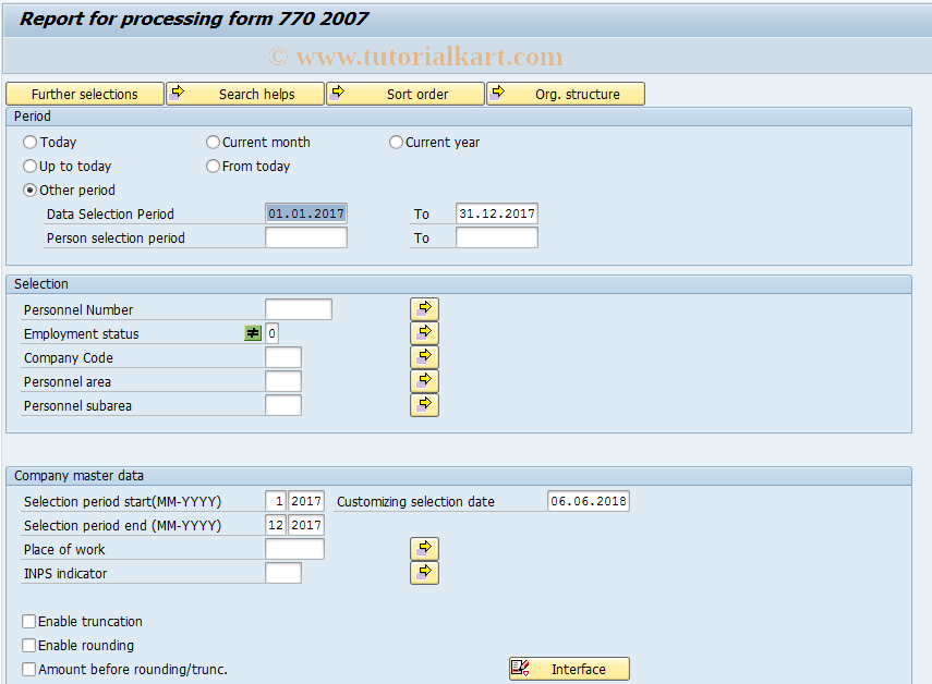 SAP TCode PC00_M15_RPC770I0 - 770 form