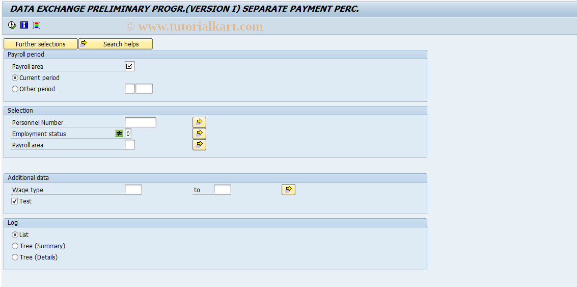 SAP TCode PC00_M15_RPCDTBI0 - Prelim. program for data exchange