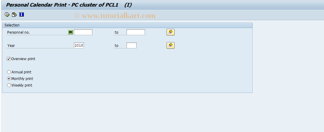 SAP TCode PC00_M15_RPCLPCI0 - Print Personal Calendar -