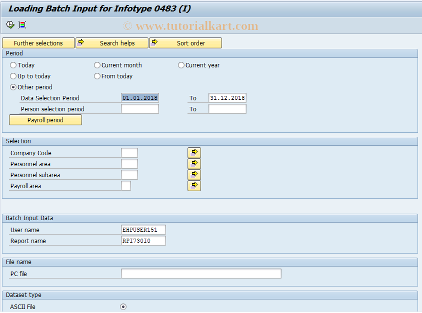 SAP TCode PC00_M15_RPI730I0 - Batch Input