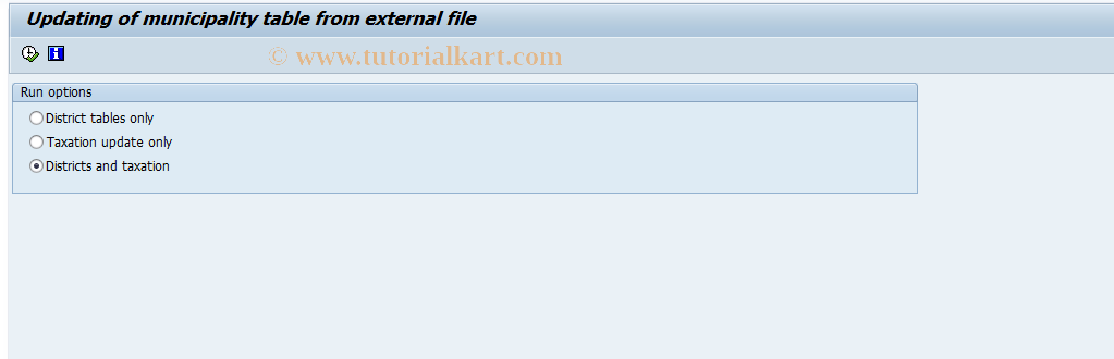 SAP TCode PC00_M15_RPUCMNI0 - Update town tables