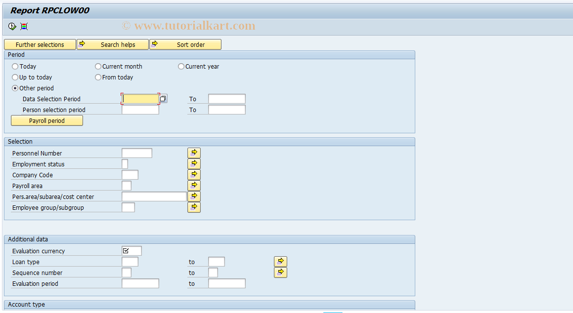 SAP TCode PC00_M16_CLOW0 - Loans account statement