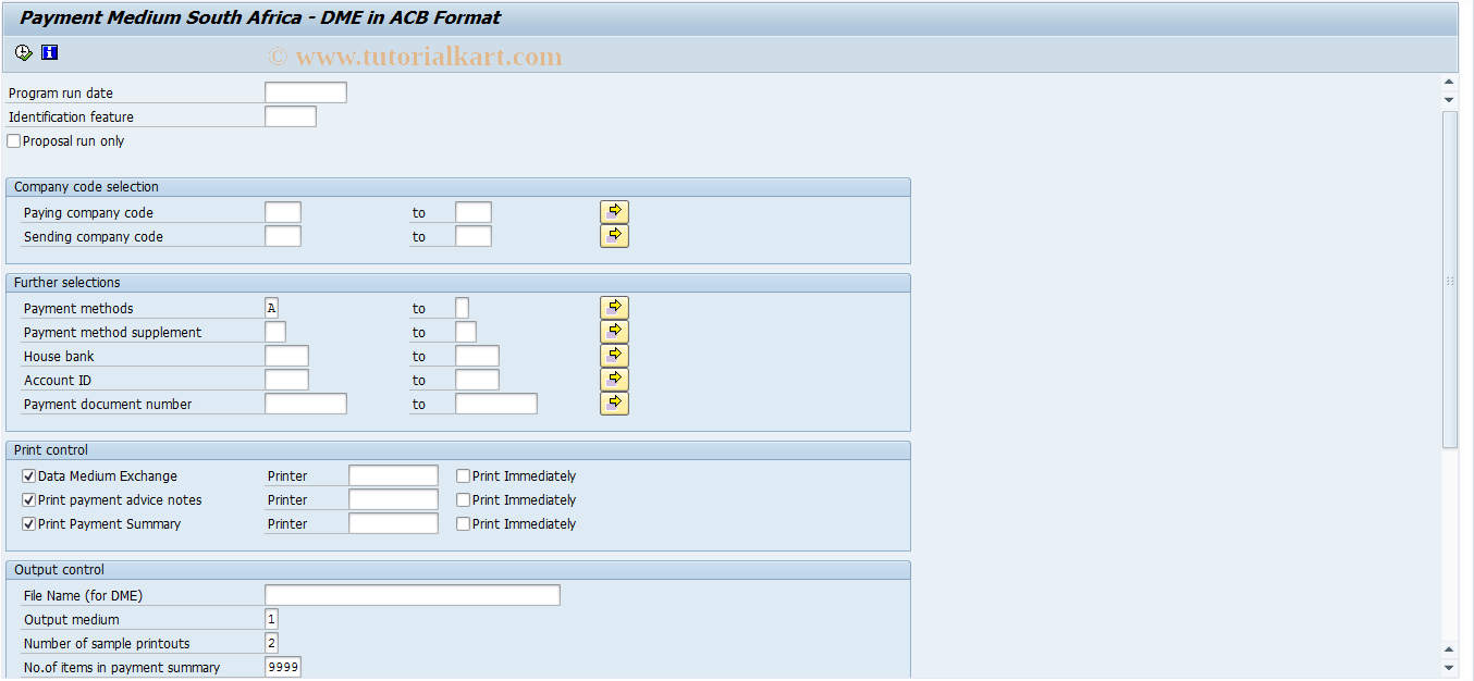 SAP TCode PC00_M16_FFOT - Payroll transfer-first.DME 16