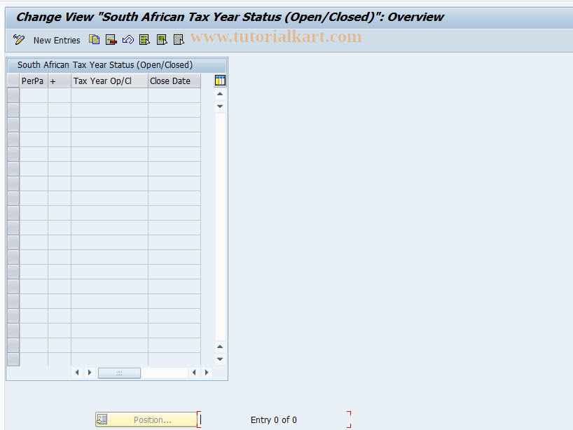 SAP TCode PC00_M16_T5W2Q - Close the tax year