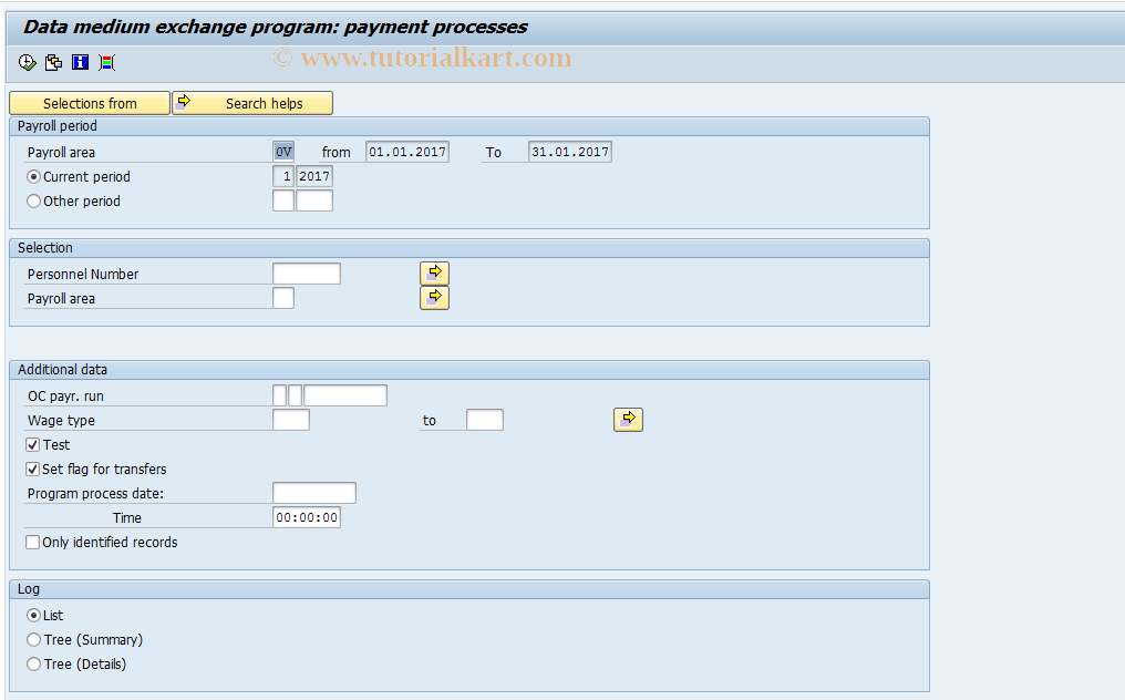 SAP TCode PC00_M17_CDTA0 - Data medium exchange