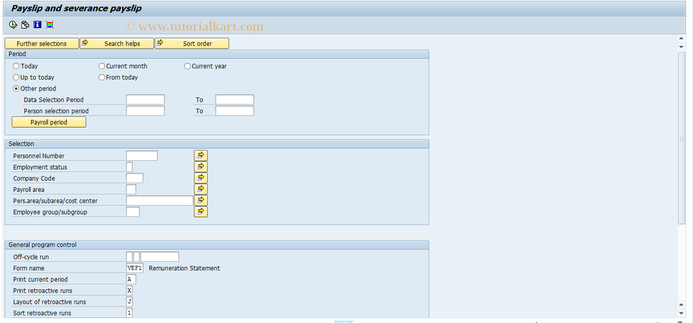 SAP TCode PC00_M17_CEDT - Payslip and severance payslip