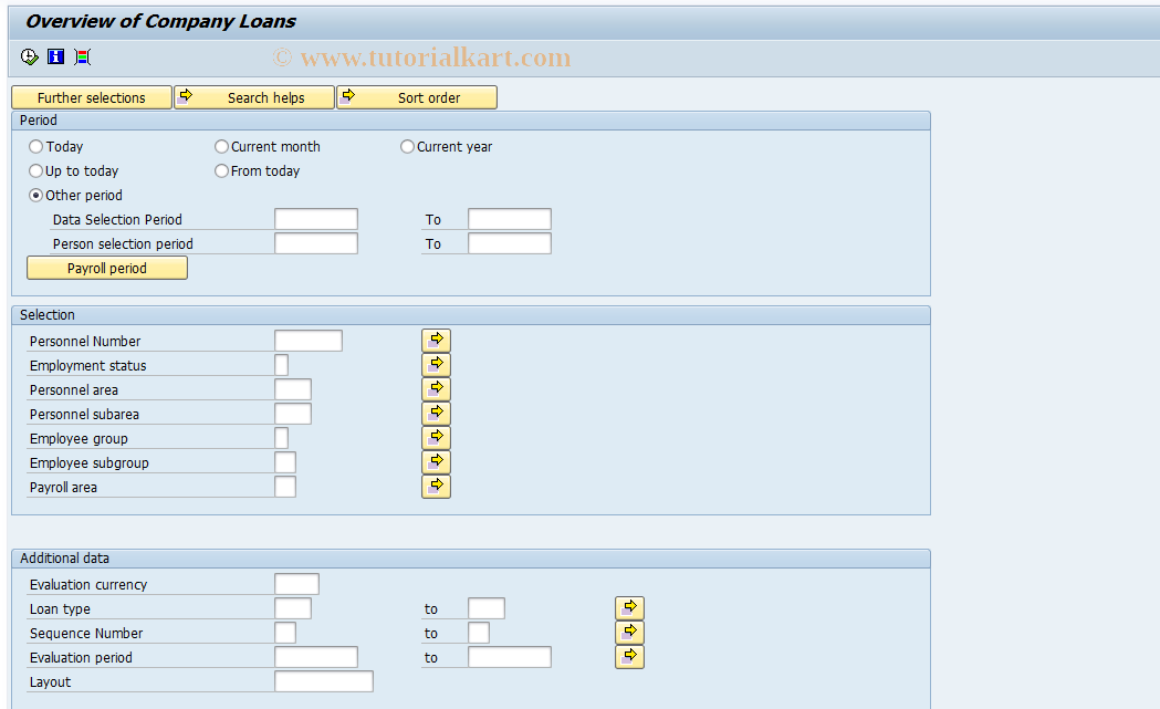 SAP TCode PC00_M17_CLOG0 - Employer loans overview