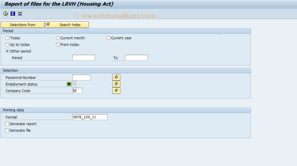 SAP TCode PC00_M17_CLPH0 - Generate LPH list