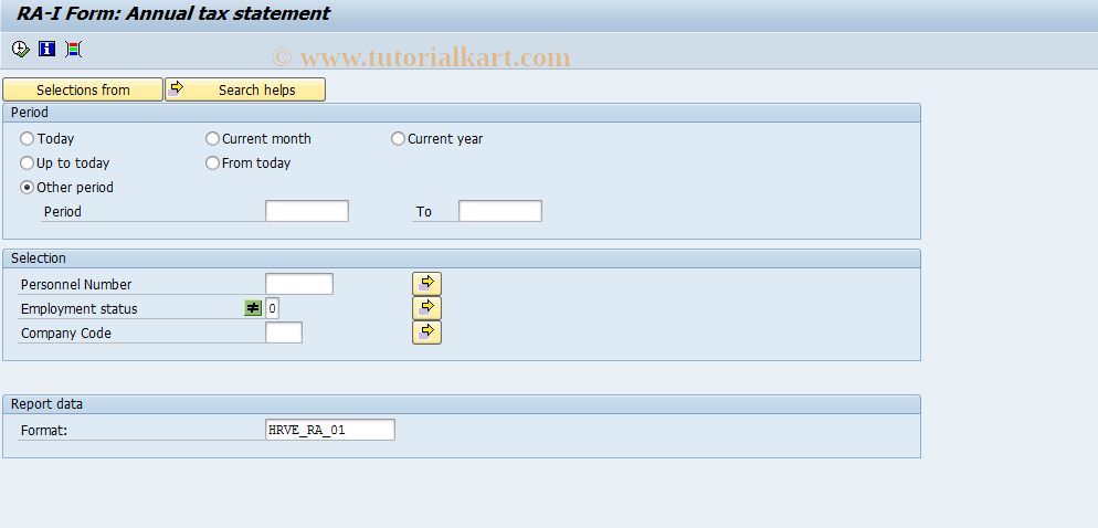 SAP TCode PC00_M17_CRAI0 - RA-I form: Annual tax statement