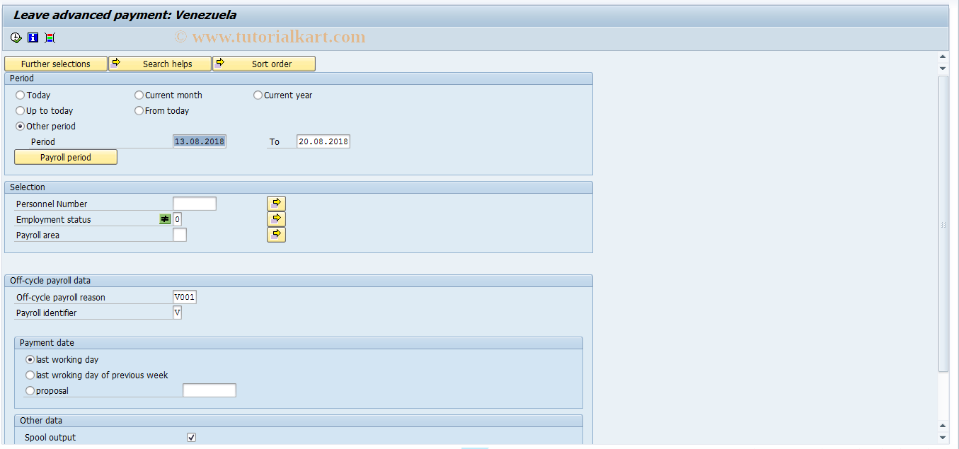 SAP TCode PC00_M17_VAC00 - Leave payment report