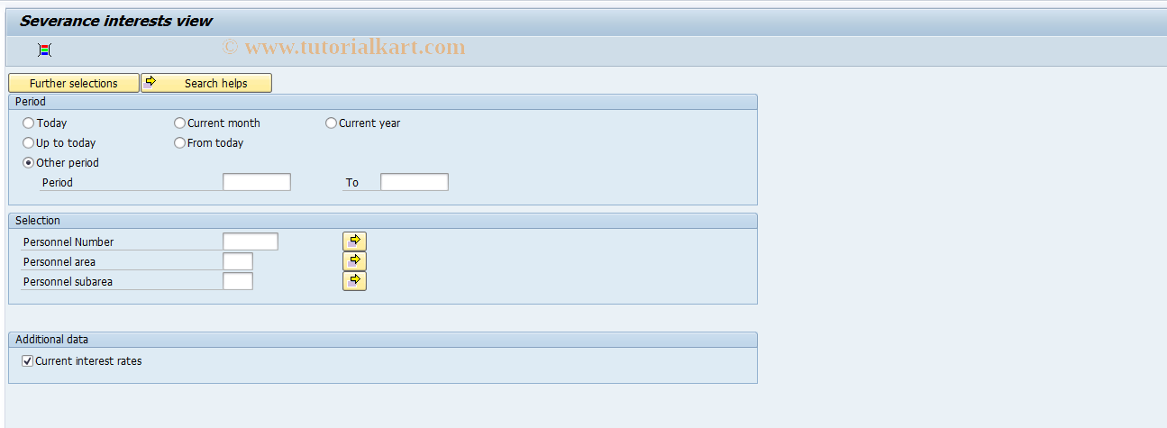 SAP TCode PC00_M17_VINT - Interests view