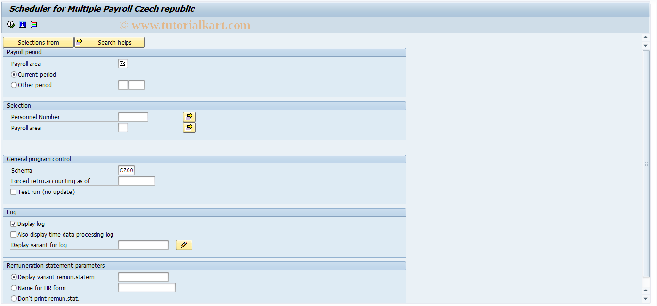 SAP TCode PC00_M18_CALC - Payroll-simulation Germany