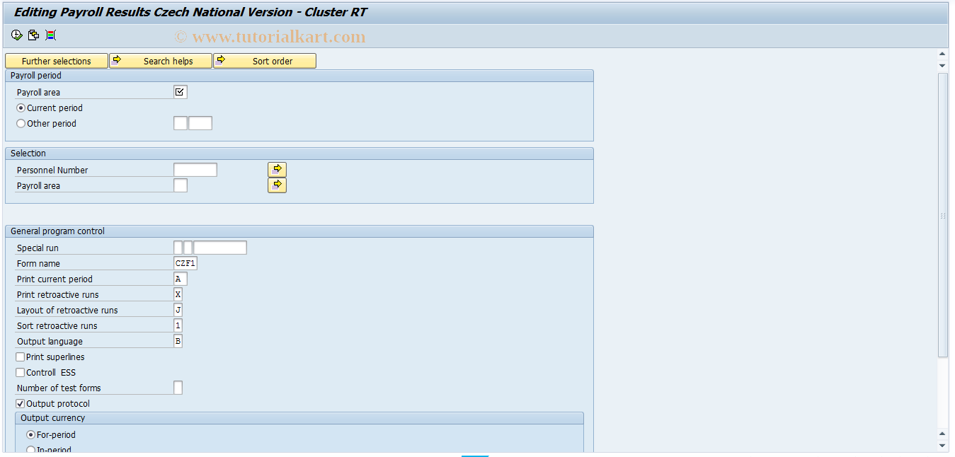 SAP TCode PC00_M18_CEDT - Remuneration statement Internat.