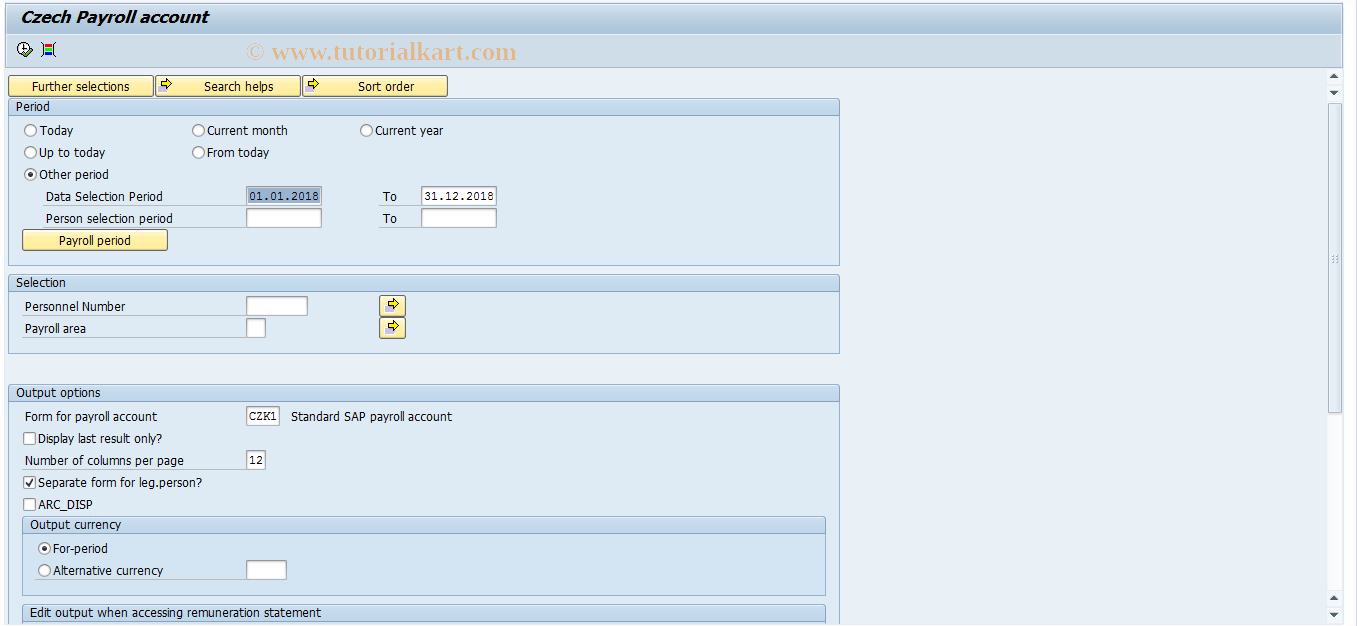 SAP TCode PC00_M18_CKTO - Payroll account - International