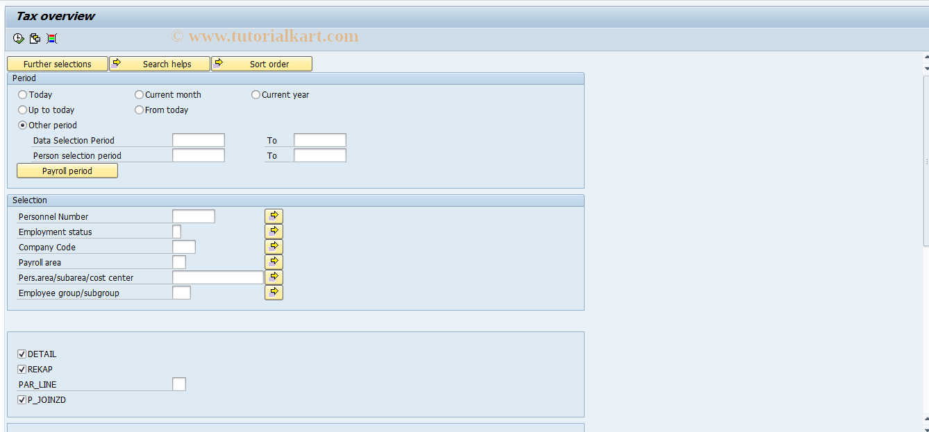 SAP TCode PC00_M18_DANJMN - List of taxes