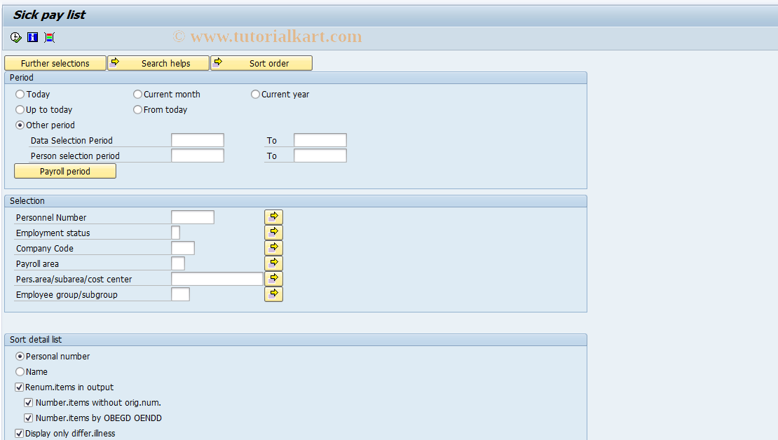 SAP TCode PC00_M18_DNPJMN - Dues sick-leave insurance - namely