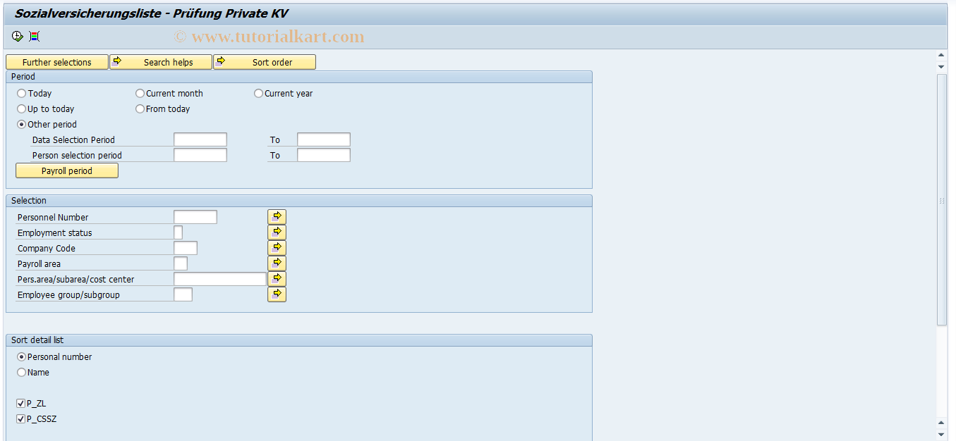 SAP TCode PC00_M18_DNPSEZ - List of dues sick-leave insurance