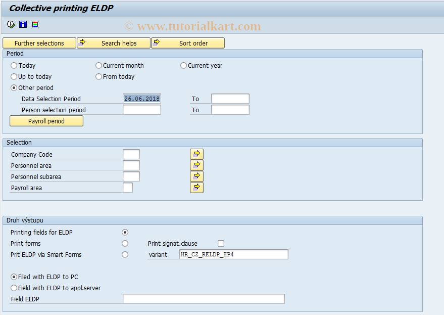 SAP TCode PC00_M18_ELDP_P_COLL - Collective print RELDP