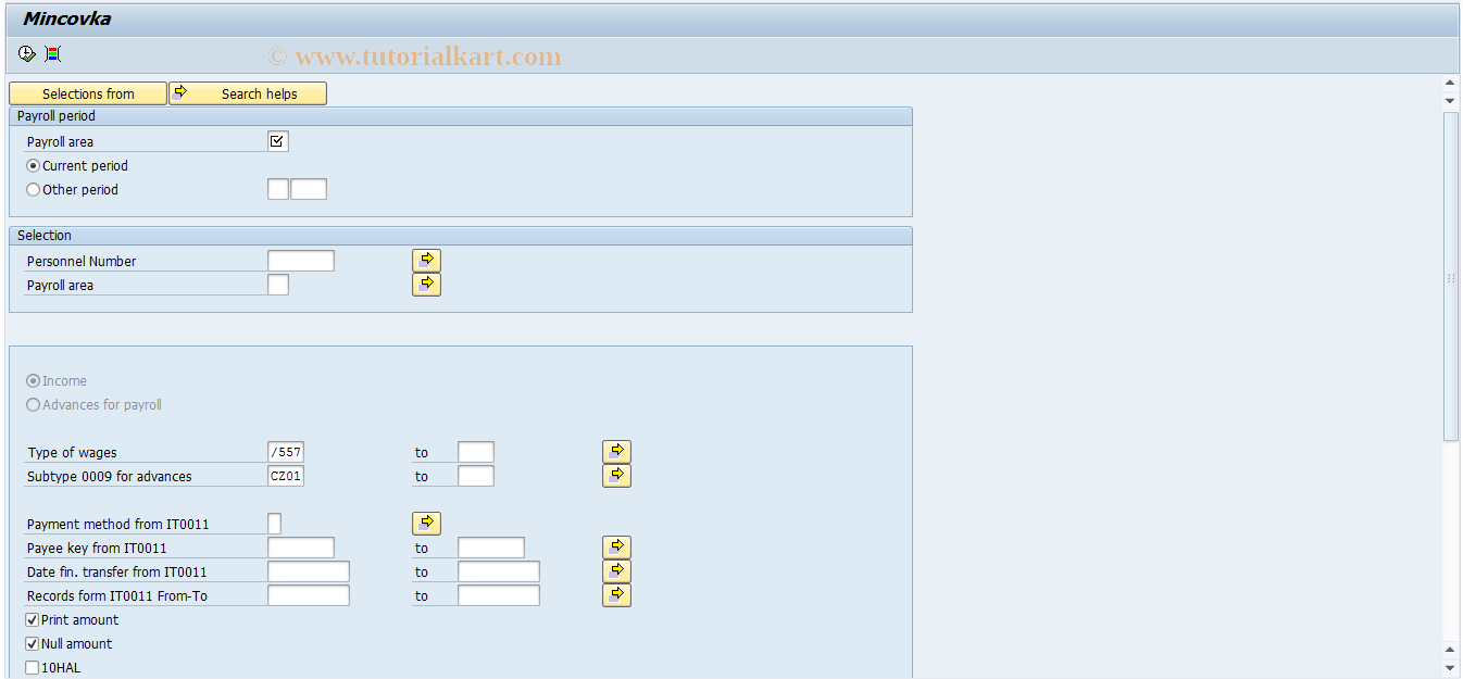 SAP TCode PC00_M18_PODPLD - Signature document and enumeration